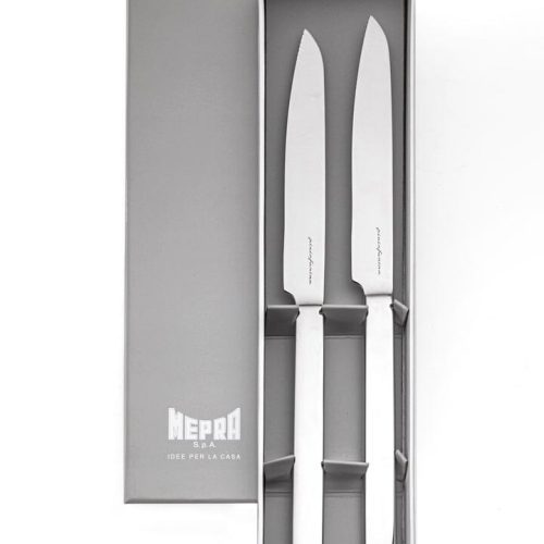 STILE mirror polished steak knife set of 2