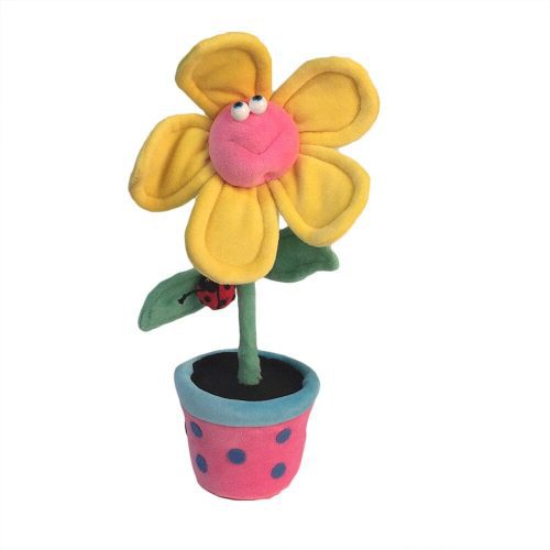 FunnyFriends Flowers HappyPot YellowPink 10inch FrontView 1110 copy