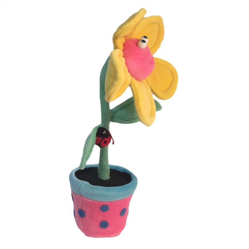 FunnyFriends Flowers HappyPot YellowPink 10inch SideView 1110 copy