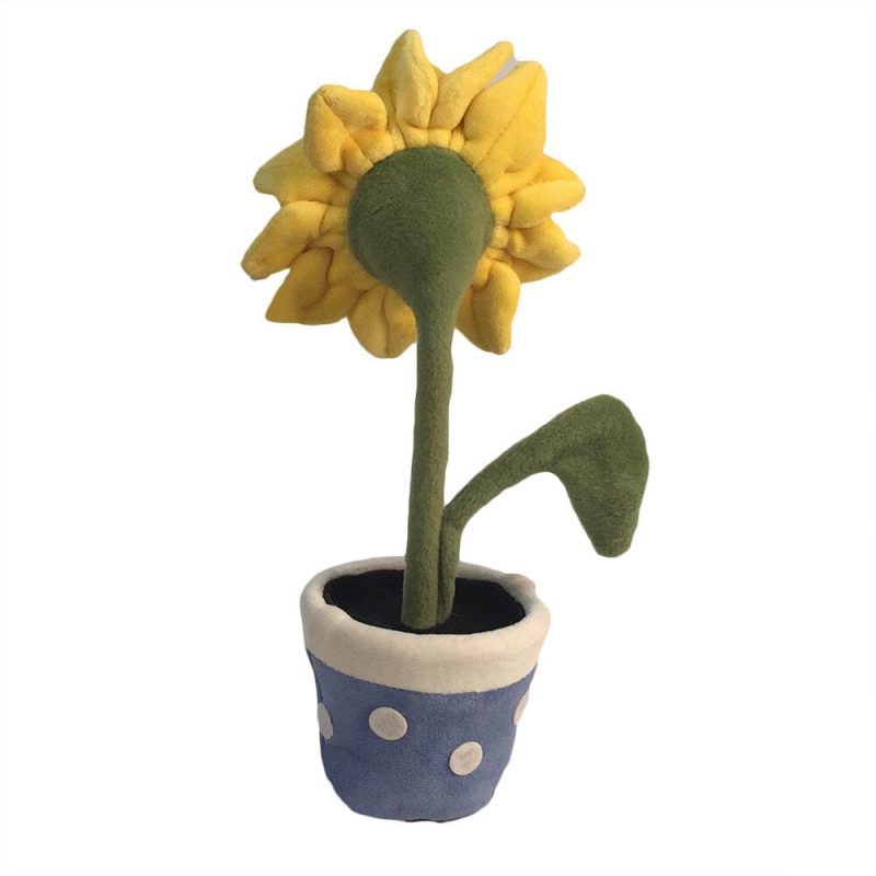 FunnyFriends Flowers SunflowerPot YellowCocolate 12inch RearView 1070 copy