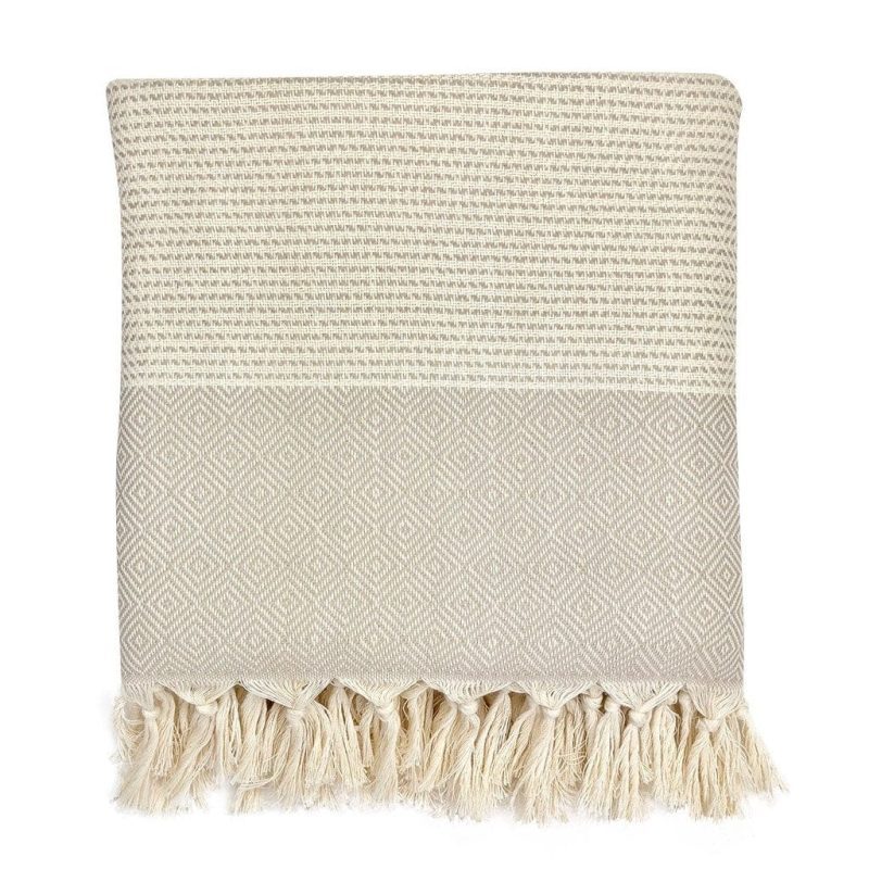 beige diamond throw blanket